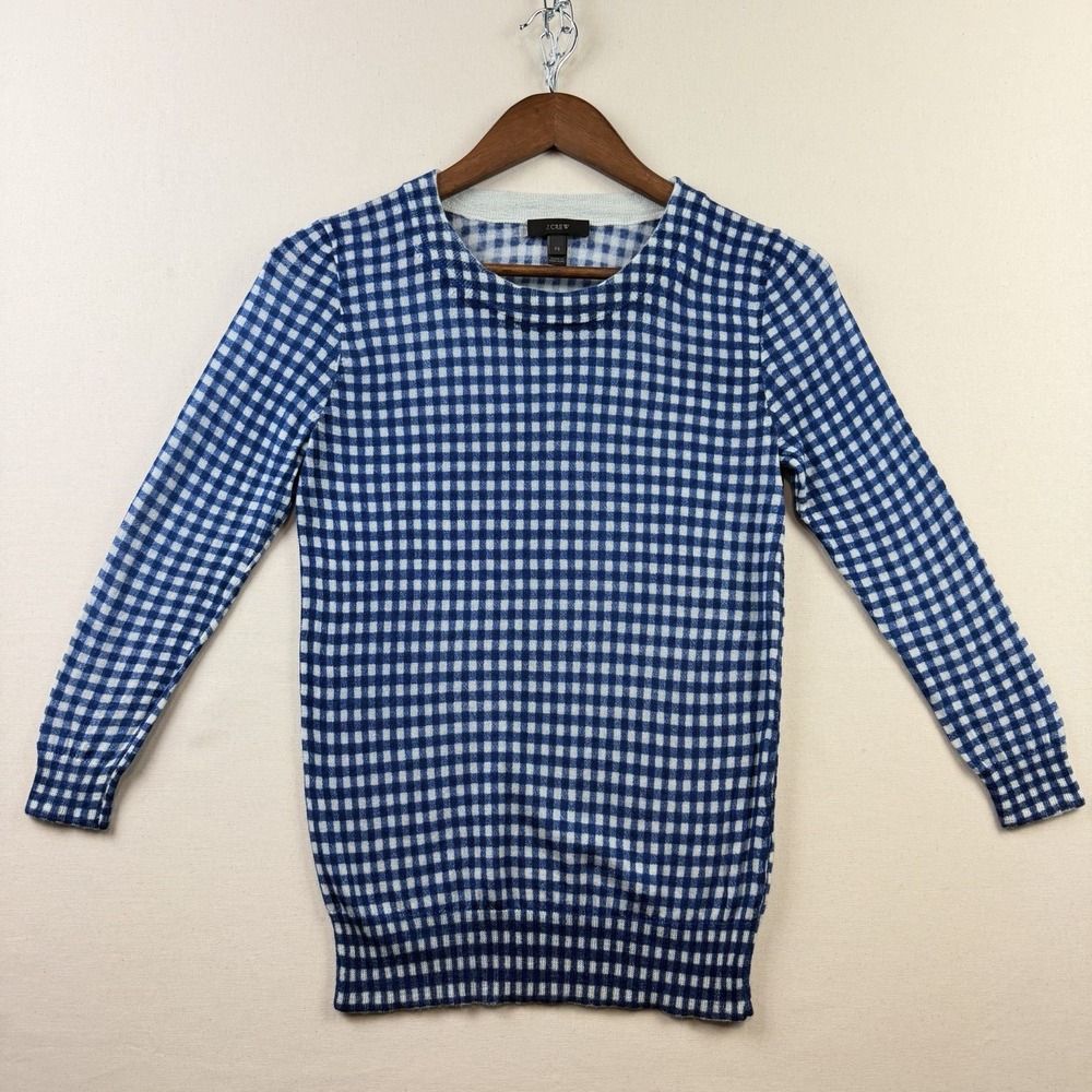 J. Crew Women's Merino Wool Sweater Crown Neck Long Sleeve PS Lightweight Preppy